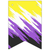 Drapeau de fierté non binaire funky grunge zigzag (Deuxième drapeau)