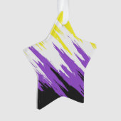 Drapeau de fierté non binaire funky grunge zigzag  (devant)