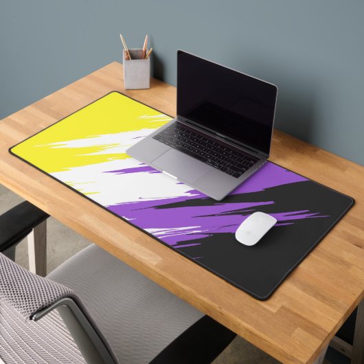 Drapeau de fierté non binaire funky grunge zigzag (Bureau 2)