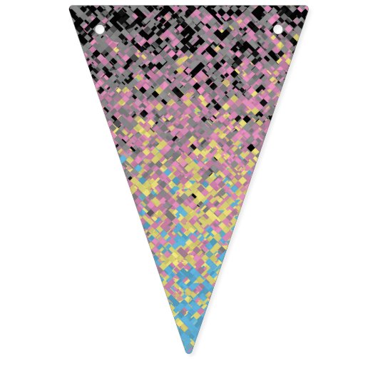 Drapeau de fierté polygender pixelisé funky tripan (Premier drapeau)