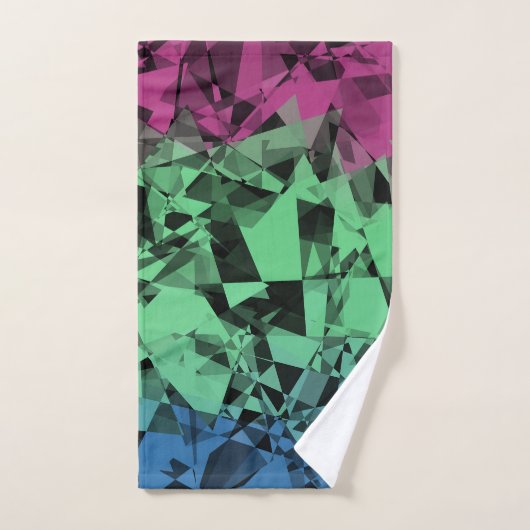 Drapeau de fierté polysexuel groovy éclectique rét (Serviette à main)