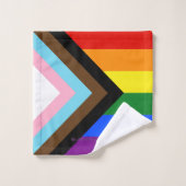 Drapeau de fierté Progress Pride de SlipperyJoe si (Gant de toilette)