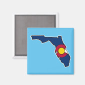 Drapeau de Floride du Colorado aimant carré (Recto/Verso)