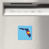 Drapeau de Floride du Colorado aimant carré (In Situ (Lave-vaisselle))
