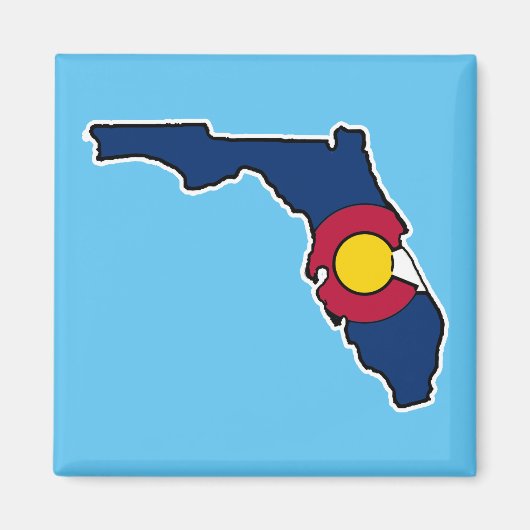 Drapeau de Floride du Colorado aimant carré (Devant)