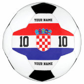 Drapeau de football de Croatie avec numéro de mail (Devant)