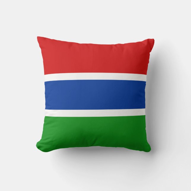 Drapeau de Gambie x Coussin de drapeau (Recto)