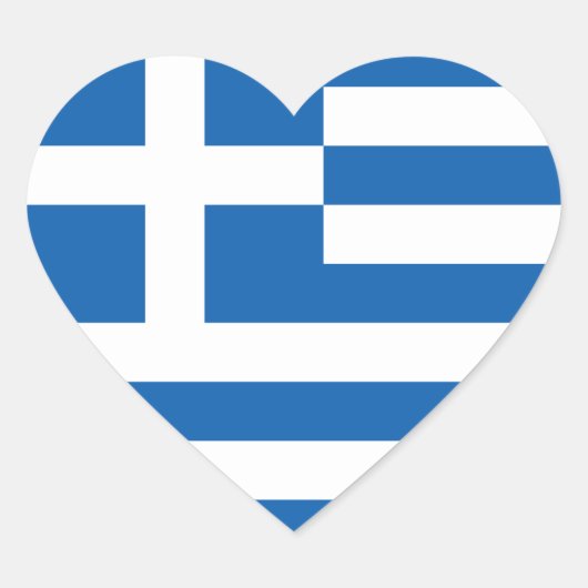 Drapeau de Grèce Sticker (Coeur) (Devant)