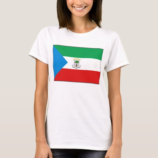 Drapeau de Guinée équatoriale x Carte T-shirt (Devant)