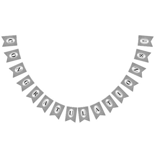 Drapeau de guirlande à cadre pailleté argent (Tout)