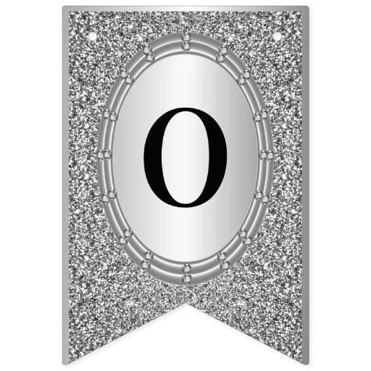 Drapeau de guirlande à cadre pailleté argent (Deuxième drapeau)