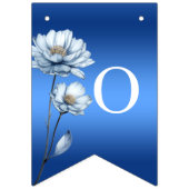 Drapeau de guirlande de fleurs d'aquarelle bleue (Deuxième drapeau)
