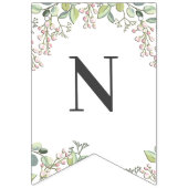 Drapeau de guirlande de fleurs roses de verdure pr (Troisième drapeau)