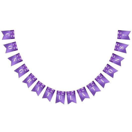 Drapeau de guirlande fleurie violet (Tout)