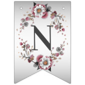 Drapeau de guirlande florale rose blanc (Troisième drapeau)