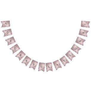 Drapeau de guirlande florale rose délicate