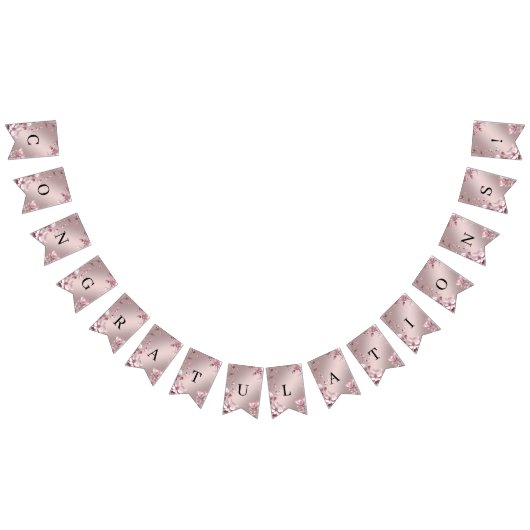Drapeau de guirlande florale rose délicate (Tout)