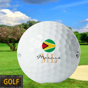 Drapeau de Guyane et balles de golf de Guyana