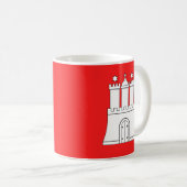 Drapeau de Hambourg Café Mug (Devant droit)