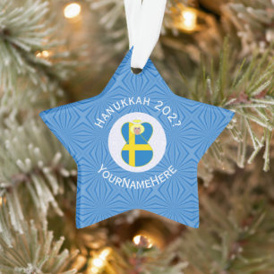 Drapeau de Hanukkah ange suédois personnalisé