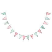 Drapeau de houille de Shabby Chic Pink Aqua (Tout)