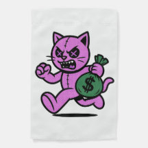A CARTOON CAT THIEF FLAG GARDEN