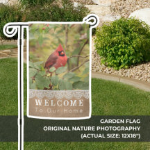 Cardinal Red Bird Bienvenue à notre maison Jardin