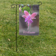 Drapeau du jardin Fuchsia rose et violet