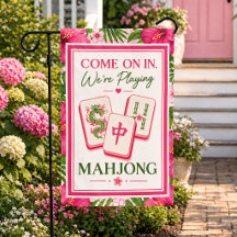 Entrez, nous jouons au Mahjong de jardin enseigne