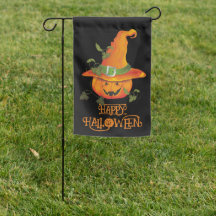 HALLOWEEN - Citrouille souriante avec chapeau de l
