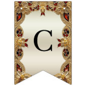 Drapeau de jauge rouge à fleurs dorées (Premier drapeau)