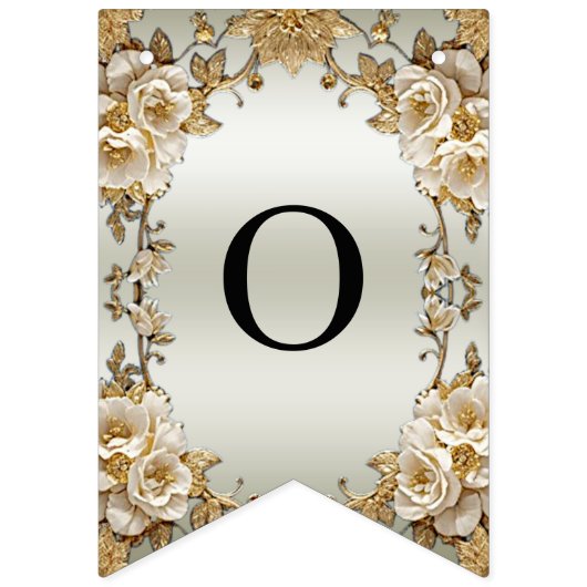 Drapeau de jonction de fleurs blanches dorées (Deuxième drapeau)