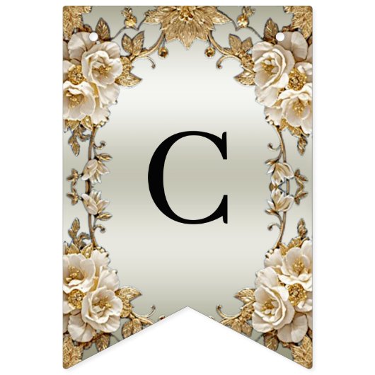 Drapeau de jonction de fleurs blanches dorées (Premier drapeau)