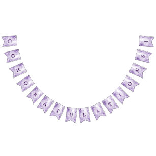 Drapeau de jonction de fleurs blanches violettes