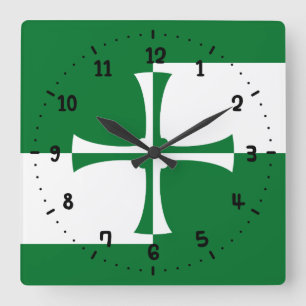Drapeau de Kirkcudbrightshire Carré Horloge murale