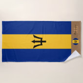 Drapeau de la Barbade & monogrammed / serviette de (Devant)
