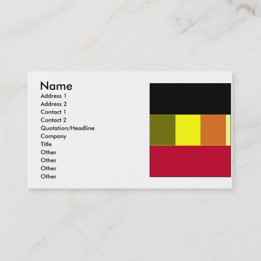Drapeau De La Belgique Carte de visite À Rayures (Devant)