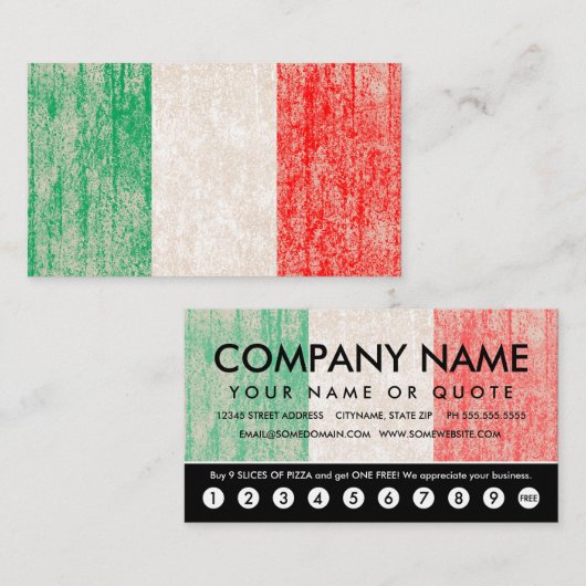 drapeau de la carte punch italienne (Devant / Derrière)