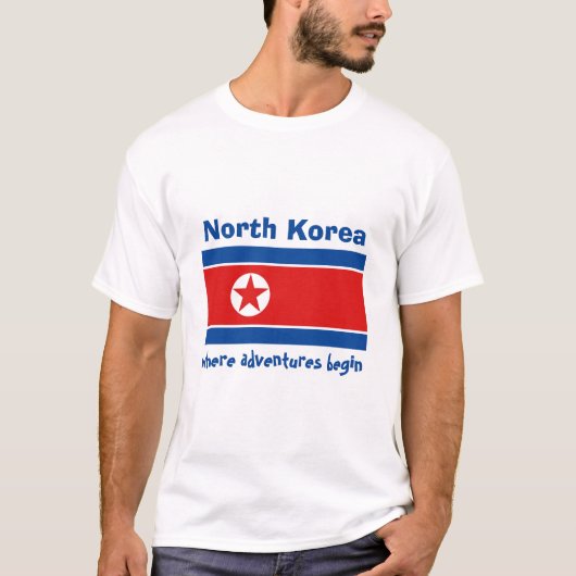Drapeau de la Corée du Nord + Carte + T-shirt des (Devant)