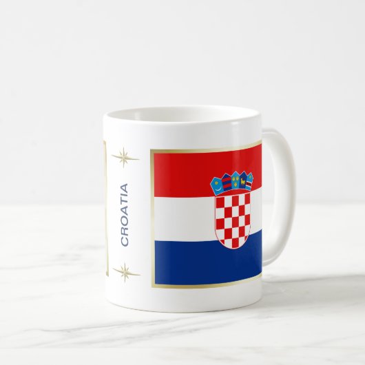 Drapeau de la Croatie + Tasse de carte (Devant droit)