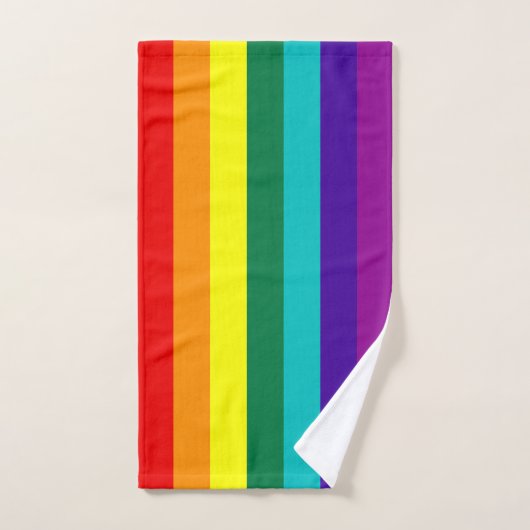 Drapeau de la Fierté arc-en-ciel 7 bandes (Serviette à main)