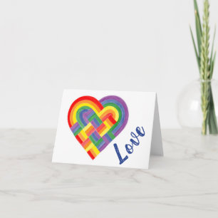 Drapeau de la Fierté arc-en-ciel du coeur tissé LG