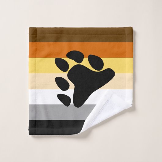 Drapeau de la fierté de l'ours avec paw (Gant de toilette)