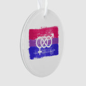 Drapeau de la fierté du symbole bisexuel peint (devant)