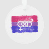Drapeau de la fierté du symbole bisexuel peint (dos)