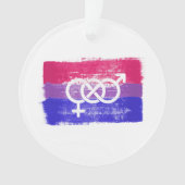 Drapeau de la fierté du symbole bisexuel peint (devant)
