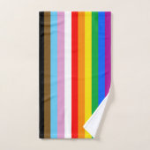 Drapeau de la fierté inclusif LGBTQ+ (Serviette à main)