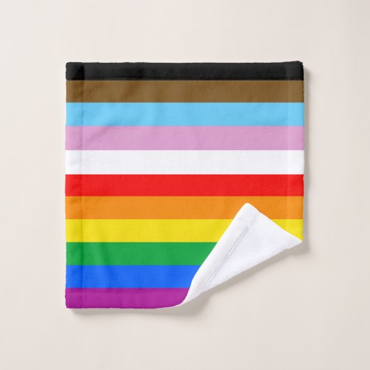 Drapeau de la fierté inclusif LGBTQ+ (Gant de toilette)