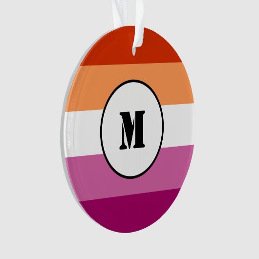Drapeau de la fierté lesbienne avec monogramme (devant)
