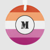 Drapeau de la fierté lesbienne avec monogramme (dos)